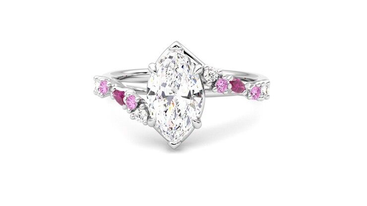 Taylor & Hart Avalon Marquise Engagement Ring 360 degree image 28