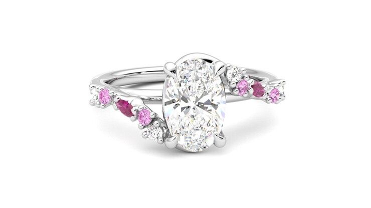 Taylor & Hart Avalon Oval Engagement Ring 360 degree image 2