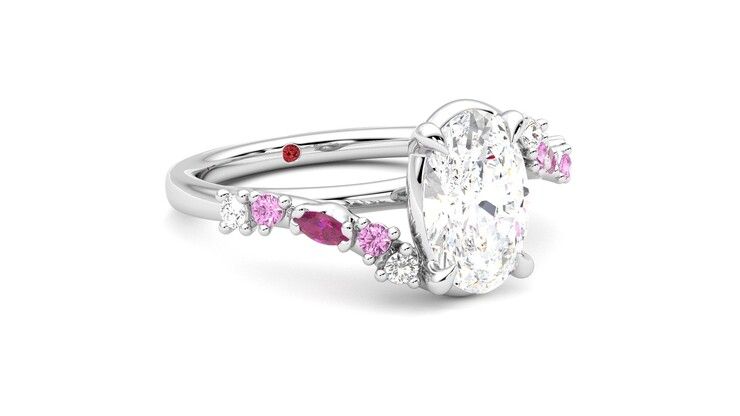 Taylor & Hart Avalon Oval Engagement Ring 360 degree image 5