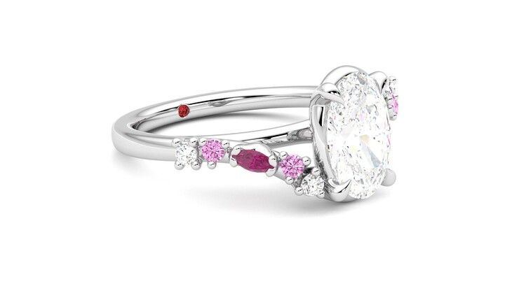 Taylor & Hart Avalon Oval Engagement Ring 360 degree image 6