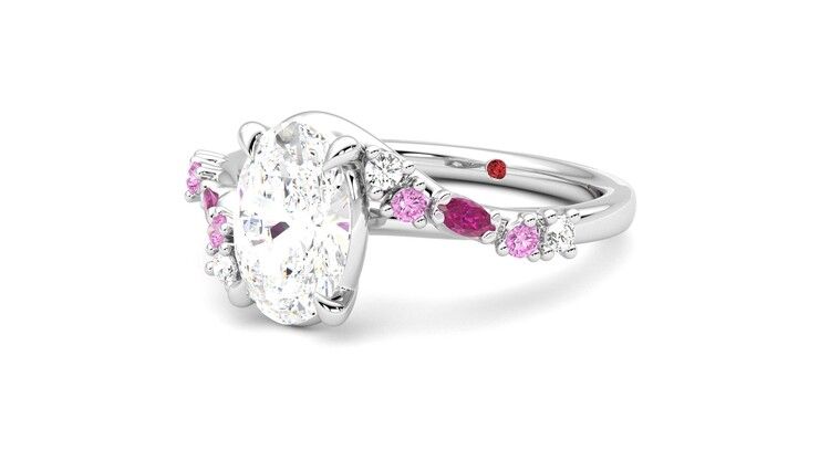 Taylor & Hart Avalon Oval Engagement Ring 360 degree image 25