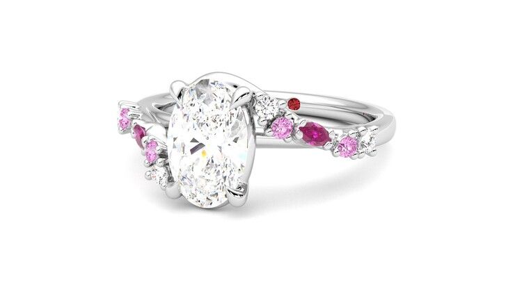 Taylor & Hart Avalon Oval Engagement Ring 360 degree image 26
