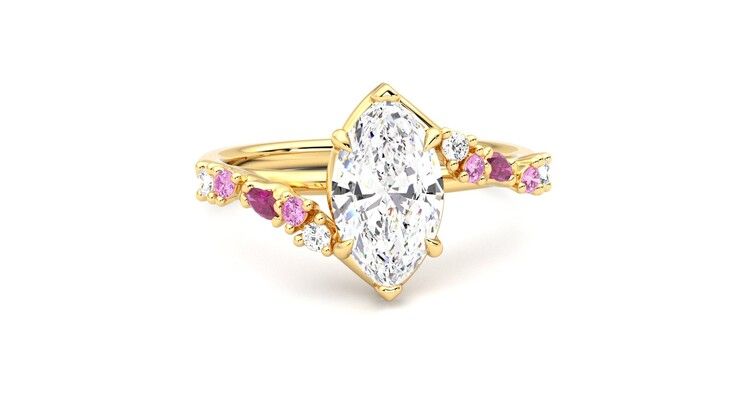 Taylor & Hart Avalon Marquise Engagement Ring 360 degree image 2