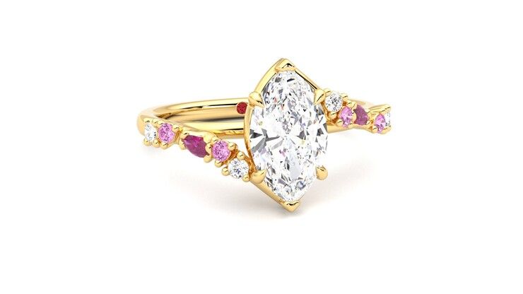 Taylor & Hart Avalon Marquise Engagement Ring 360 degree image 3