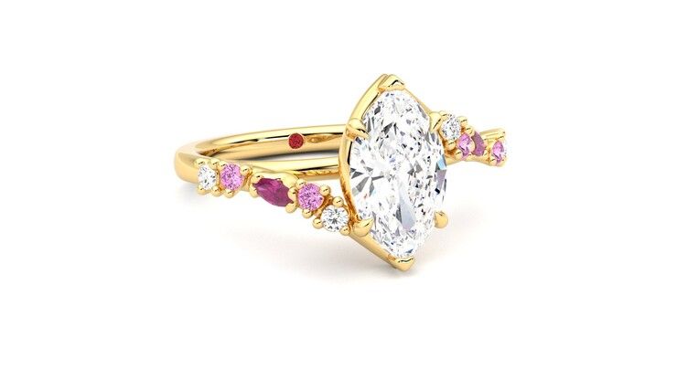 Taylor & Hart Avalon Marquise Engagement Ring 360 degree image 4