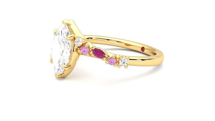Taylor & Hart Avalon Marquise Engagement Ring 360 degree image 23