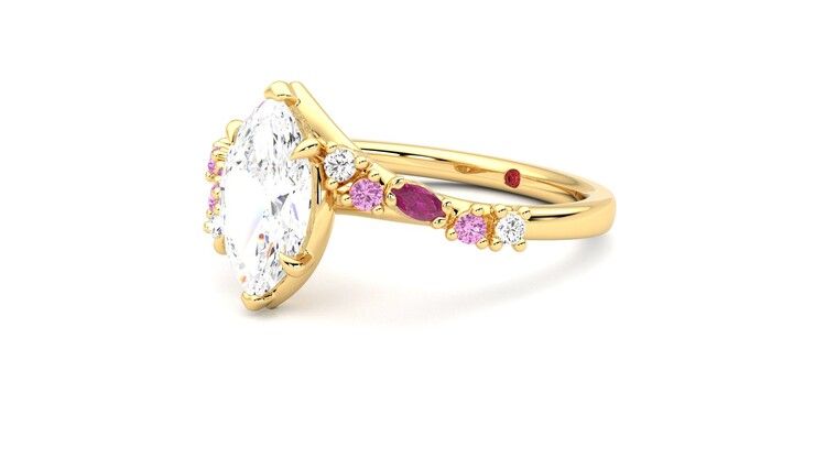 Taylor & Hart Avalon Marquise Engagement Ring 360 degree image 24