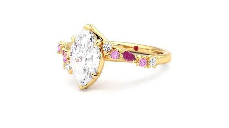 Taylor & Hart Avalon Marquise Engagement Ring 360 degree image 25