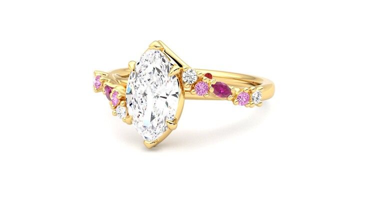Taylor & Hart Avalon Marquise Engagement Ring 360 degree image 26