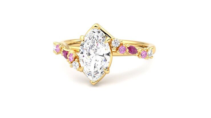 Taylor & Hart Avalon Marquise Engagement Ring 360 degree image 27