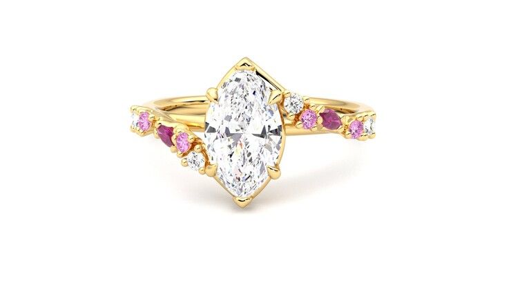 Taylor & Hart Avalon Marquise Engagement Ring 360 degree image 28