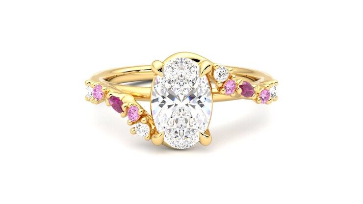 Taylor & Hart Avalon Oval Engagement Ring 360 degree image 0