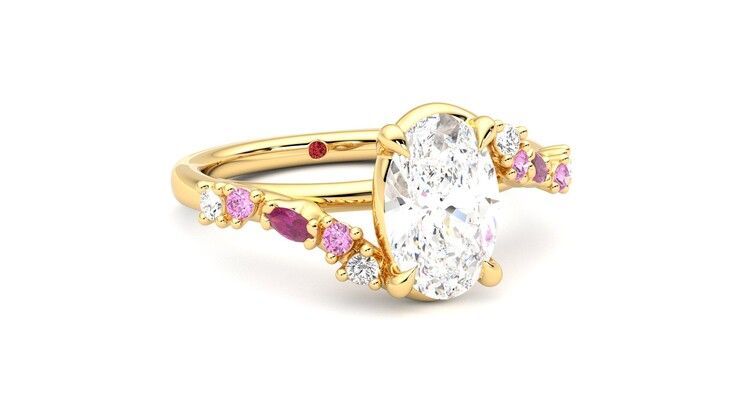 Taylor & Hart Avalon Oval Engagement Ring 360 degree image 4
