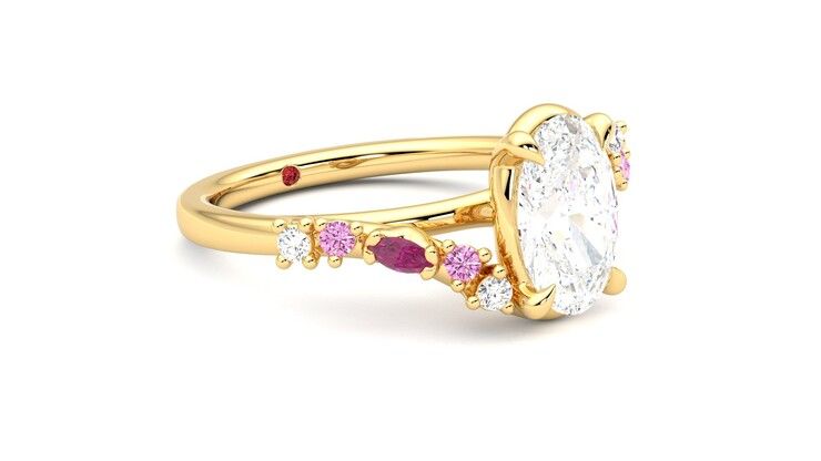 Taylor & Hart Avalon Oval Engagement Ring 360 degree image 6
