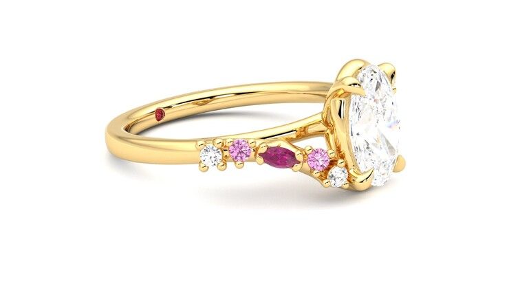 Taylor & Hart Avalon Oval Engagement Ring 360 degree image 7