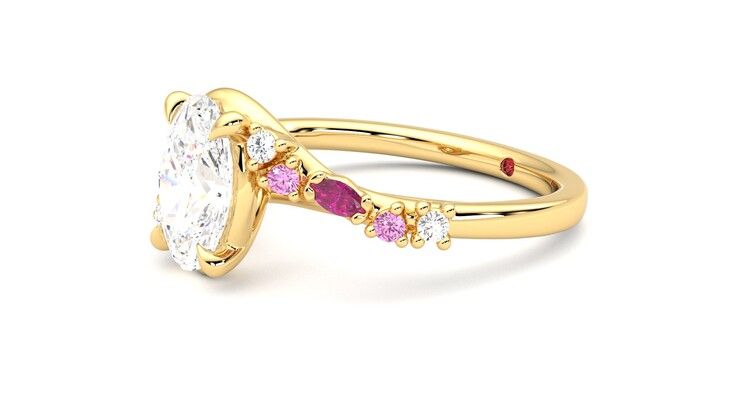 Taylor & Hart Avalon Oval Engagement Ring 360 degree image 23
