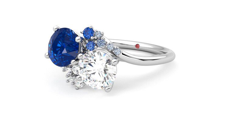 Taylor & Hart Besso Round Engagement Ring 360 degree image 25