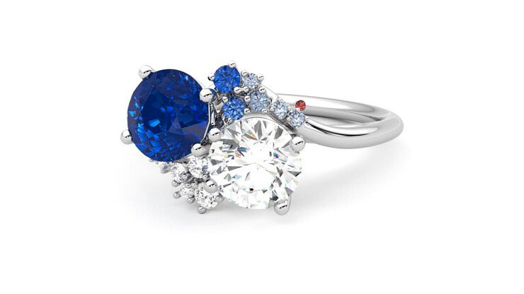 Taylor & Hart Besso Round Engagement Ring 360 degree image 26