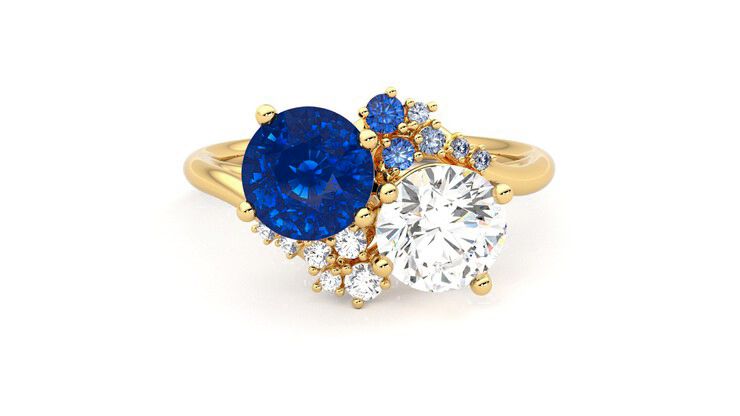 Taylor & Hart Besso Round Engagement Ring 360 degree image 1