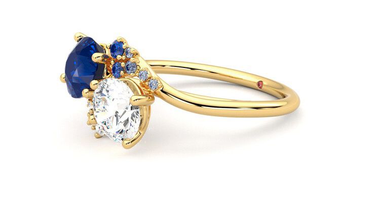 Taylor & Hart Besso Round Engagement Ring 360 degree image 23