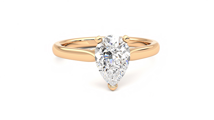 Taylor & Hart Bliss Pear Engagement Ring 360 degree image 2