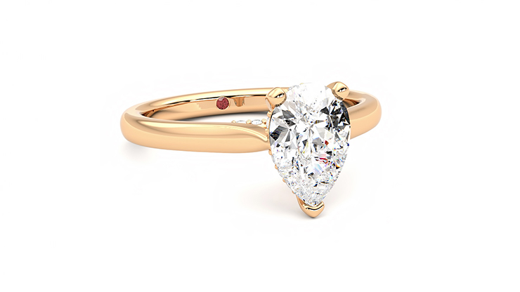 Taylor & Hart Bliss Pear Engagement Ring 360 degree image 4