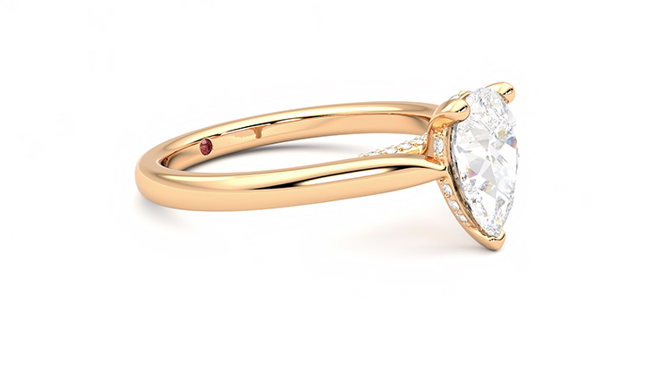 Taylor & Hart Bliss Pear Engagement Ring 360 degree image 7