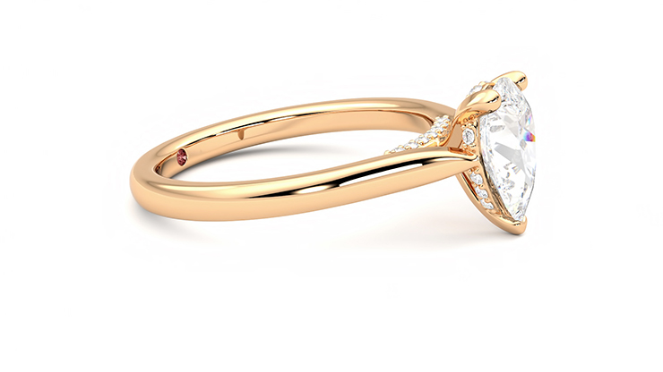 Taylor & Hart Bliss Pear Engagement Ring 360 degree image 8