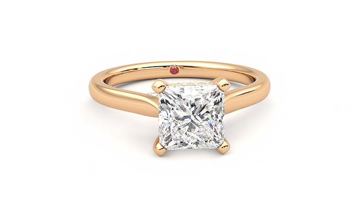 Taylor & Hart Bliss Princess Engagement Ring 360 degree image 2
