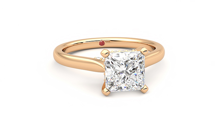 Taylor & Hart Bliss Princess Engagement Ring 360 degree image 3