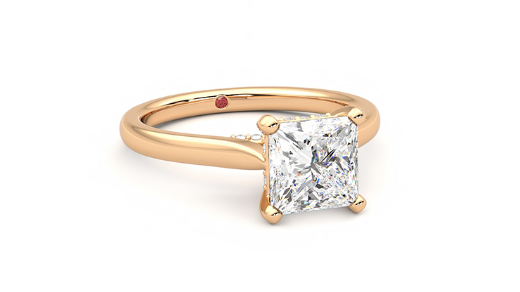 Taylor & Hart Bliss Princess Engagement Ring 360 degree image 4
