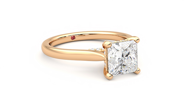Taylor & Hart Bliss Princess Engagement Ring 360 degree image 5