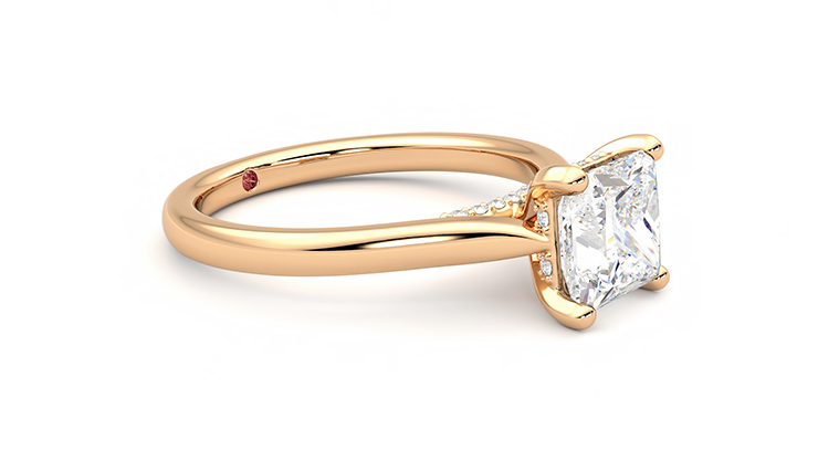 Taylor & Hart Bliss Princess Engagement Ring 360 degree image 7