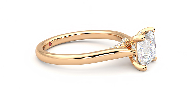 Taylor & Hart Bliss Princess Engagement Ring 360 degree image 8