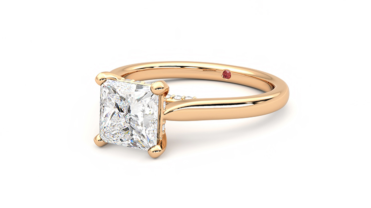 Taylor & Hart Bliss Princess Engagement Ring 360 degree image 25