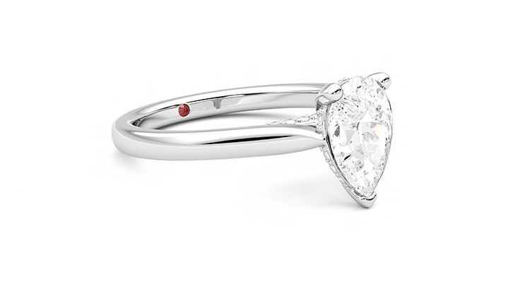 Taylor & Hart Bliss Pear Engagement Ring 360 degree image 6