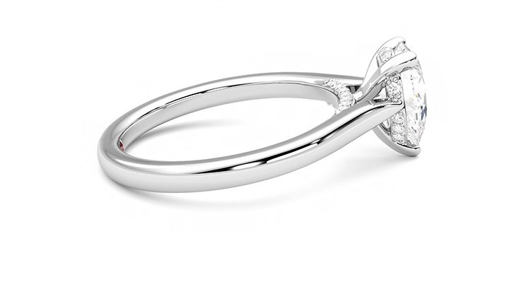 Taylor & Hart Bliss Pear Engagement Ring 360 degree image 10