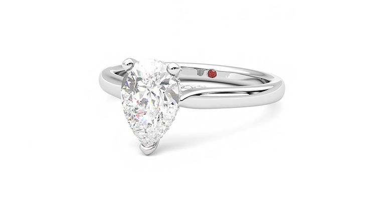 Taylor & Hart Bliss Pear Engagement Ring 360 degree image 26
