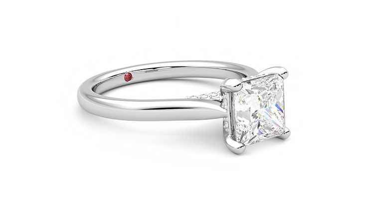 Taylor & Hart Bliss Princess Engagement Ring 360 degree image 6