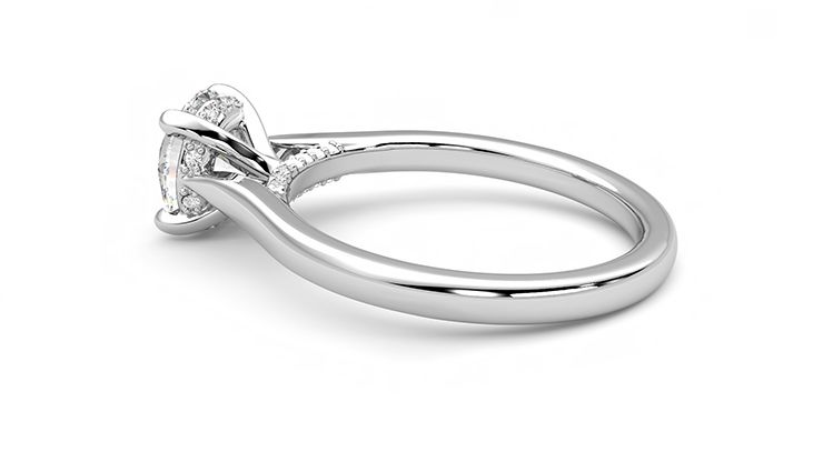 Taylor & Hart Bliss Round Engagement Ring 360 degree image 19
