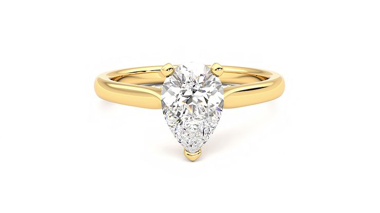 Taylor & Hart Bliss Pear Engagement Ring 360 degree image 1