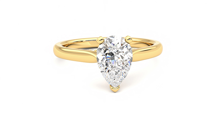 Taylor & Hart Bliss Pear Engagement Ring 360 degree image 2