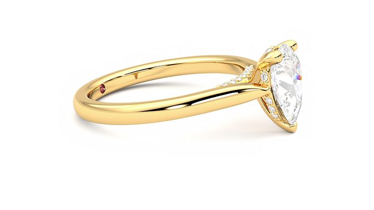 Taylor & Hart Bliss Pear Engagement Ring 360 degree image 8