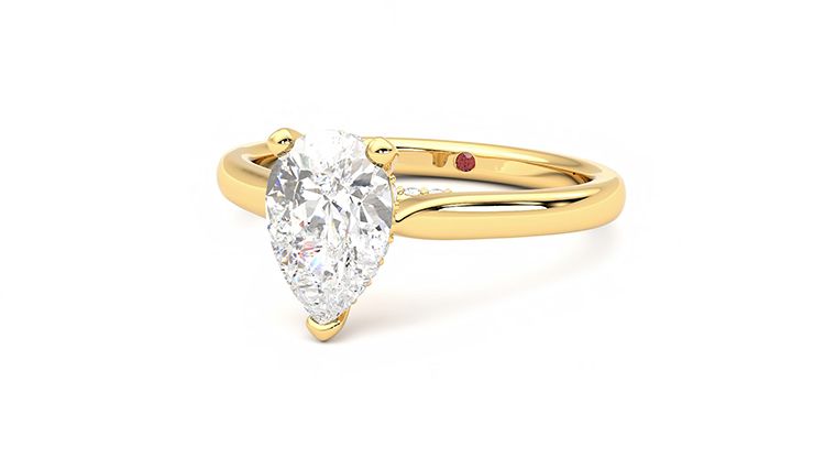 Taylor & Hart Bliss Pear Engagement Ring 360 degree image 26