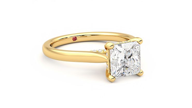 Taylor & Hart Bliss Princess Engagement Ring 360 degree image 5