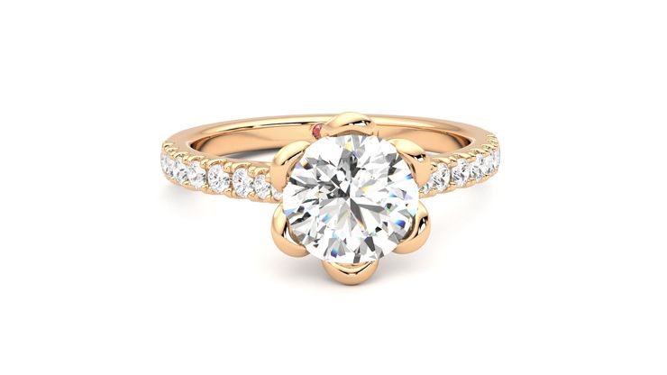 Taylor & Hart Blossom Round Engagement Ring 360 degree image 2