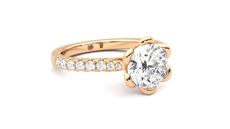 Taylor & Hart Blossom Round Engagement Ring 360 degree image 5