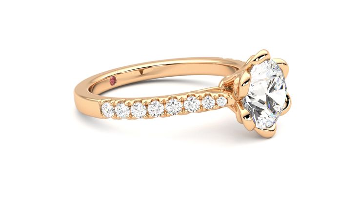 Taylor & Hart Blossom Round Engagement Ring 360 degree image 7