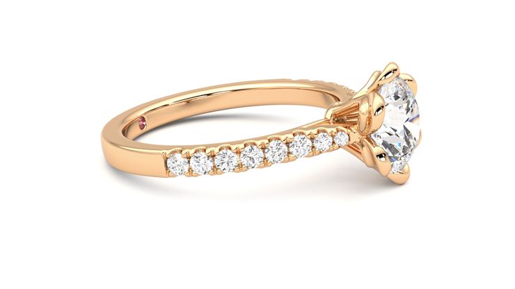 Taylor & Hart Blossom Round Engagement Ring 360 degree image 8