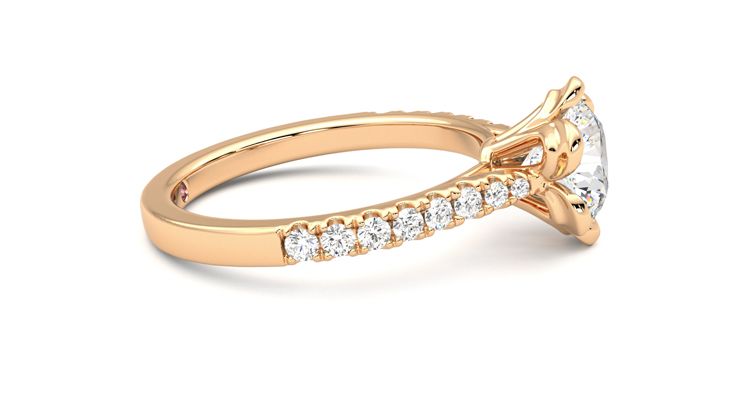 Taylor & Hart Blossom Round Engagement Ring 360 degree image 9